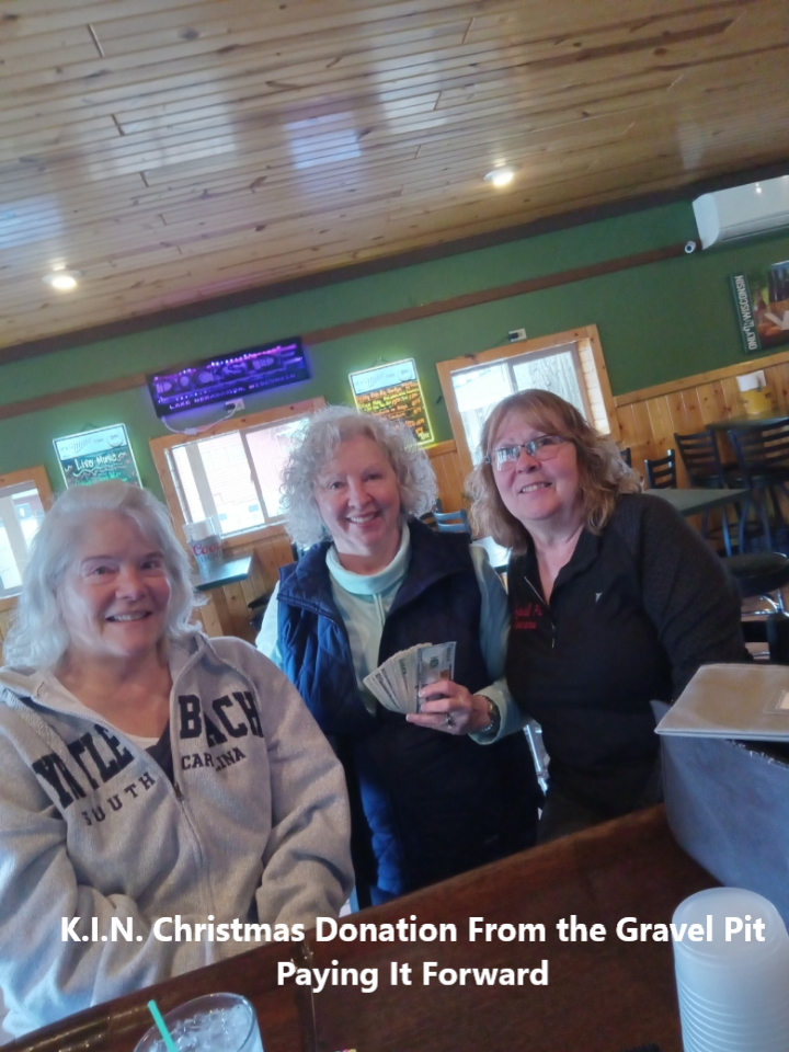 K.I.N. Christmas Donation from  the Gravel Pit Paying It Forward